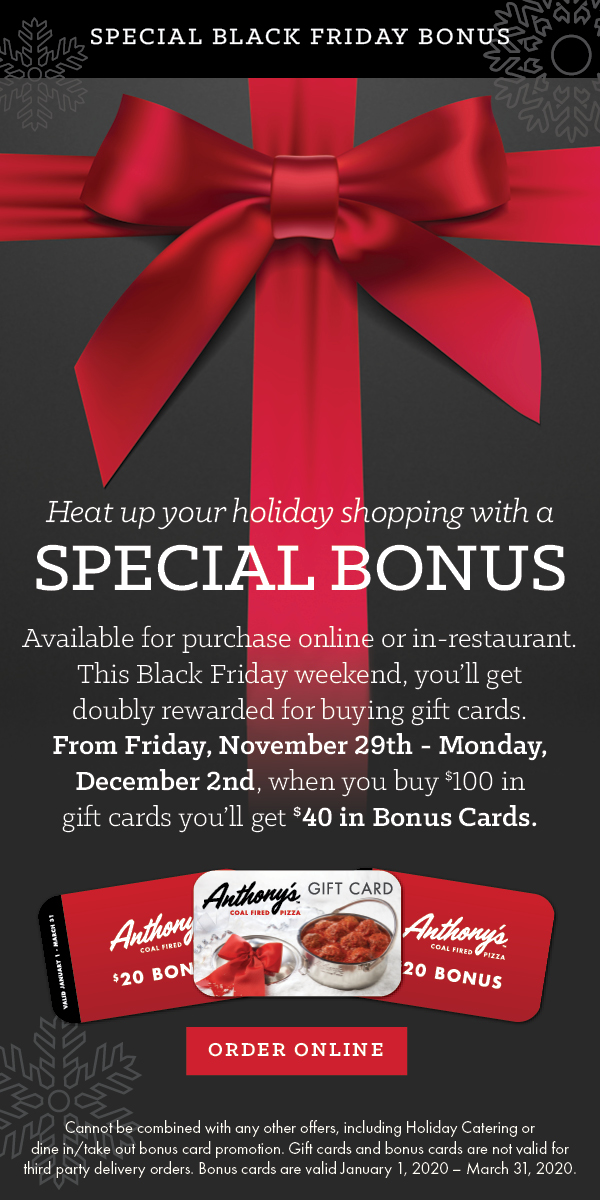 Black Friday and Cyber Monday Restaurant Deals for 2019